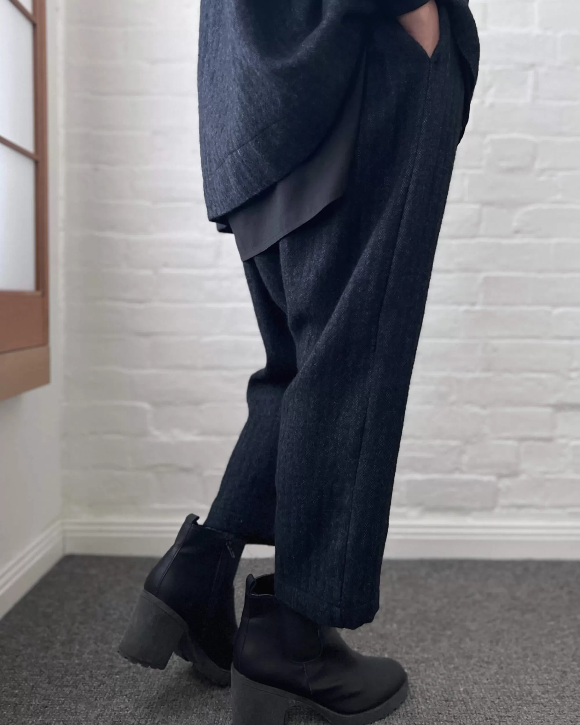 LJ struthers : Pantalon En Laine A Chevrons Outlet