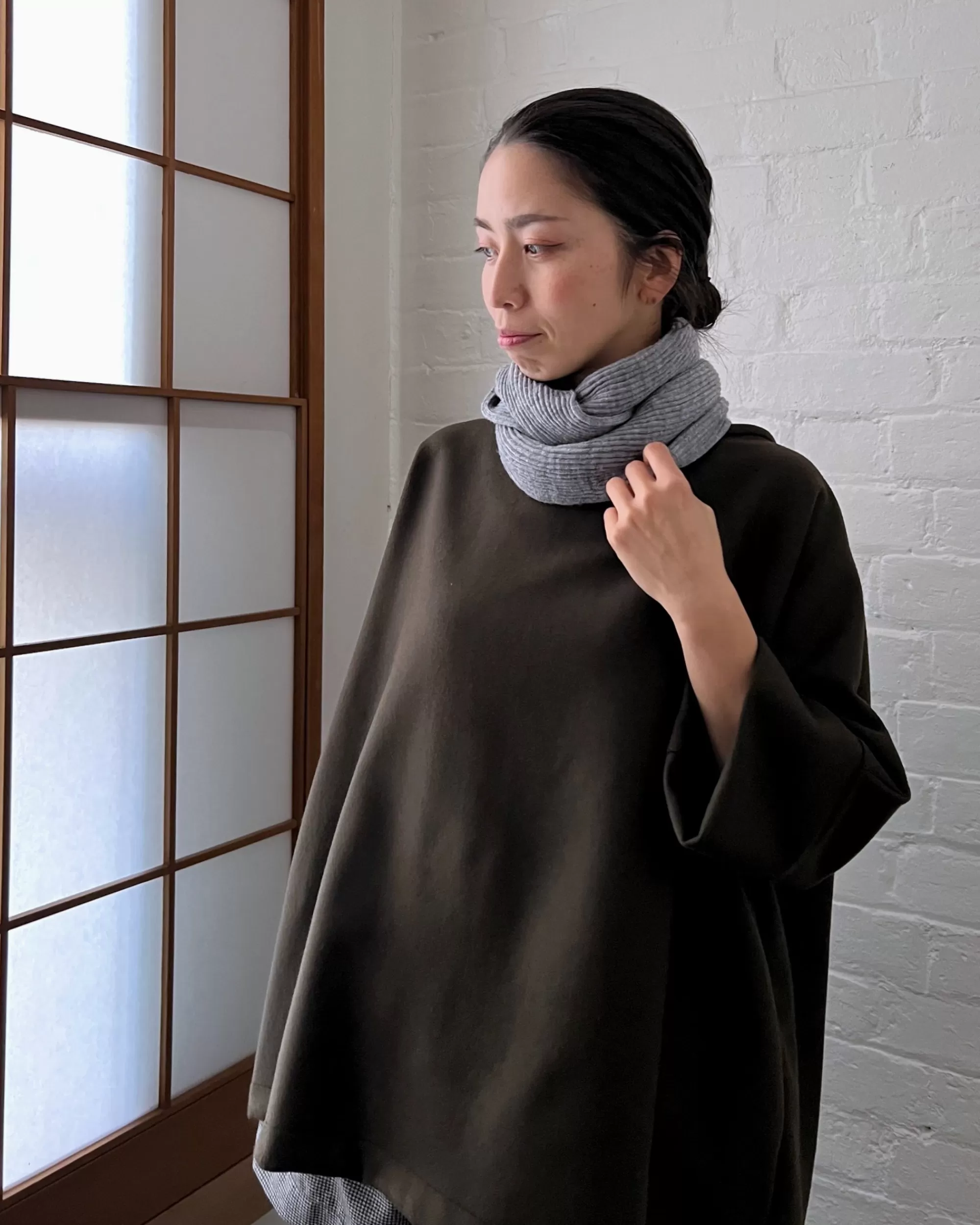 nishiguchi kutsushita Memeri : Echarpe A Boucle En Laine Merinos En Silex Online