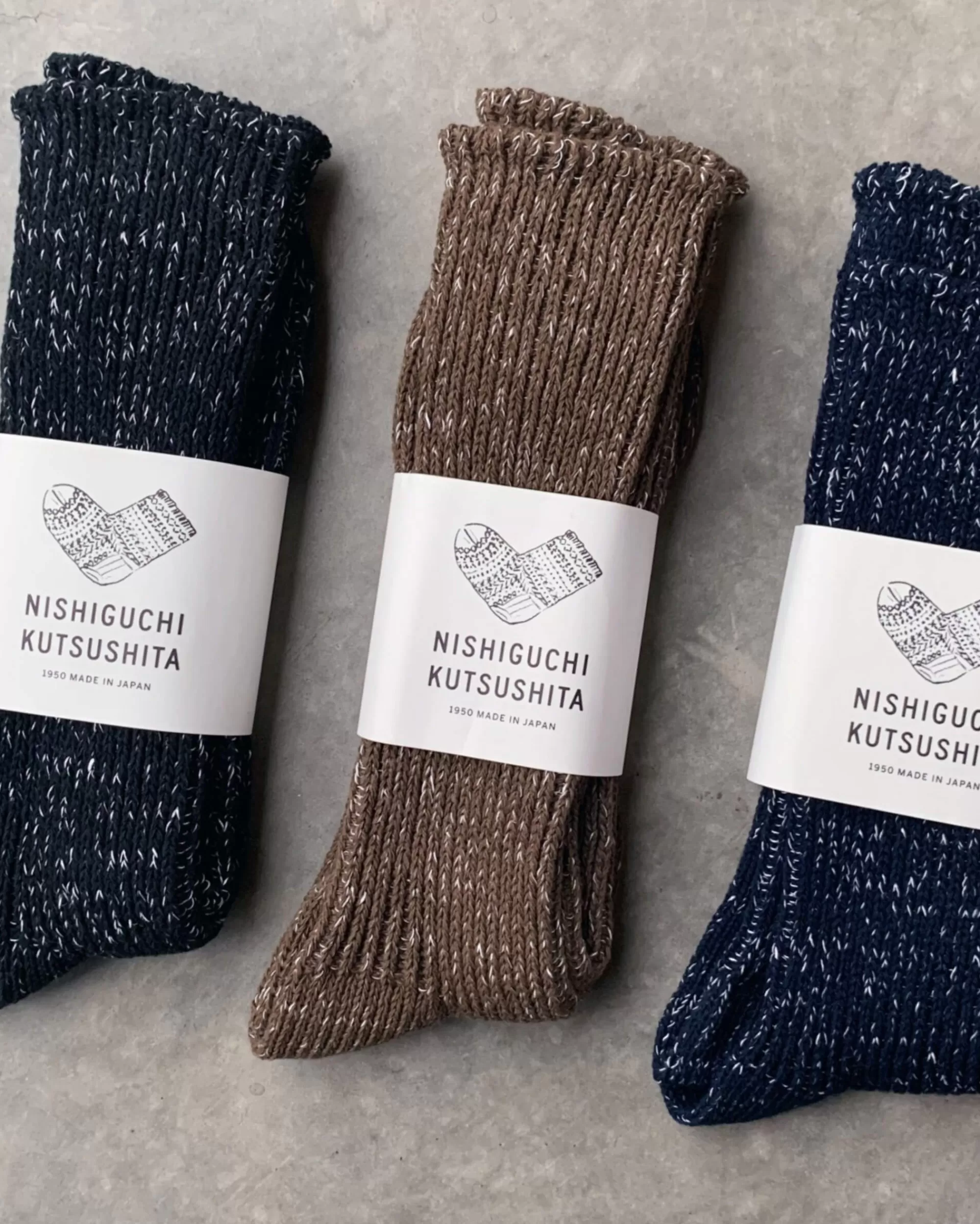 nishiguchi kutsushita : Chaussettes En Coton Chanvre Boston Discount